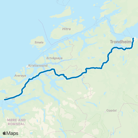 FRAM Fram Ekspress Ålesund-Molde-Trondheim map