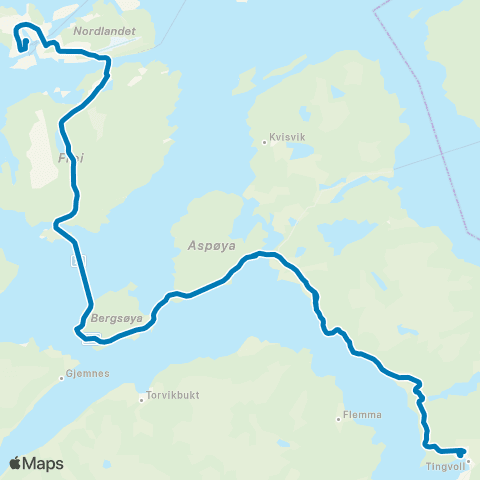 FRAM Skoleskyss Skoleruter Tingvoll map
