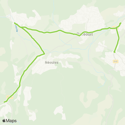 Mouv'enbus La Roquebrussanne - Méounes-lès-Montrieux - Néoules - Garéoult - Forcalqueiret - Camps-la-Source - Brignoles map