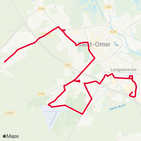 Mouvéo St-Omer (Gare) > Longuenesse (Ctre comm.) map