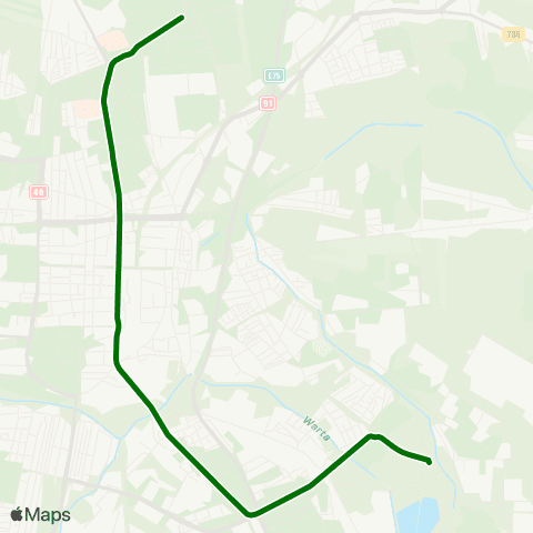 MPK Częstochowa Fieldorfa-Nila-Kucelin map