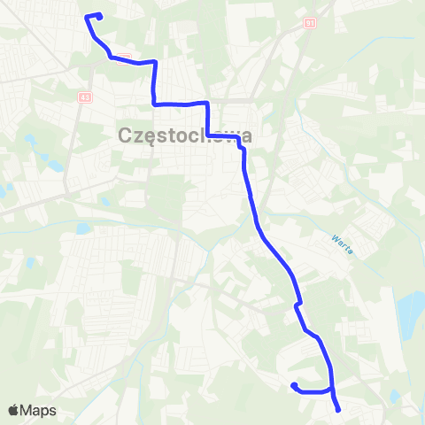 MPK Częstochowa Parkitka - Szpital-Jesienna map
