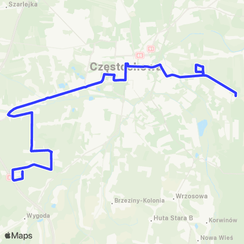 MPK Częstochowa Legionów-Dźbów - KSSE Skorki map