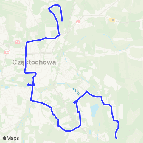 MPK Częstochowa Kukuczki-Kucelin map