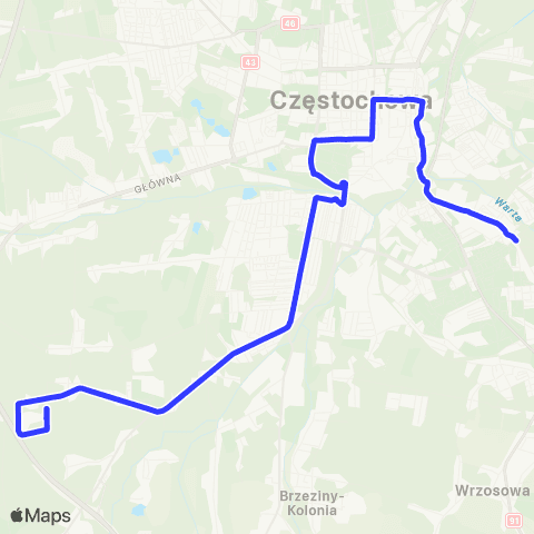 MPK Częstochowa Dźbów - KSSE Skorki-Rejtana map