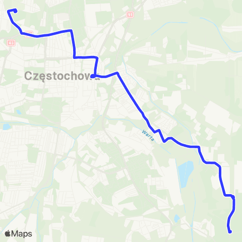 MPK Częstochowa Parkitka - Szpital-Kucelin map