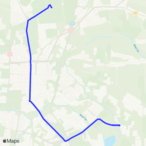 MPK Częstochowa Fieldorfa-Nila - Kucelin map