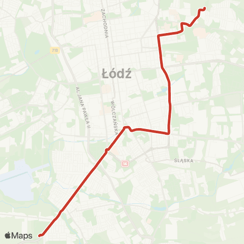 MPK Łódź Chocianowice IKEA - Piotrkowska Centrum map