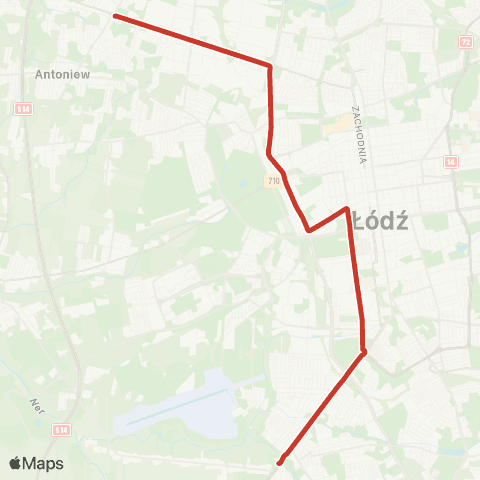 MPK Łódź Teofilów - Dąbrowa Niższa map