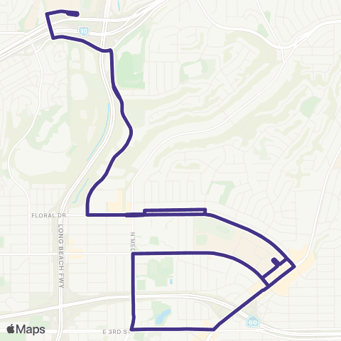 Spirit Bus Route 5 map