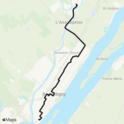 exo L'Assomption Repentigny Secteur Centre - Cégep map