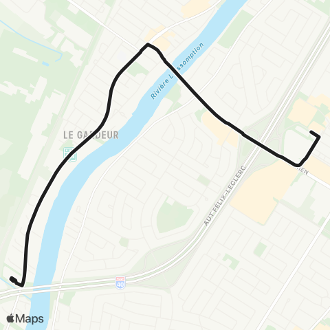 exo L'Assomption Navette Gare Repentigny map