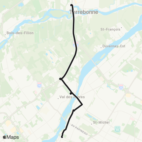 exo Terrebonne-Mascouche Terrebonne - Montréal map