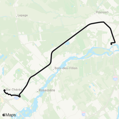 exo Terrebonne-Mascouche Terrebonne - Ste-Thérèse (Cégep Lionel-Groulx) map
