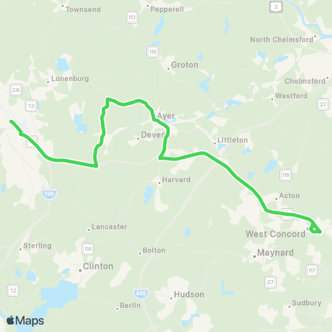 MART Emerson Hospital Shuttle map