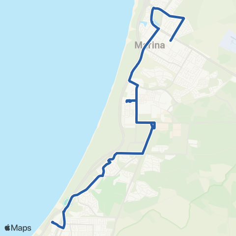 Monterey-Salinas Transit Sand City - Marina via Monterey Road map