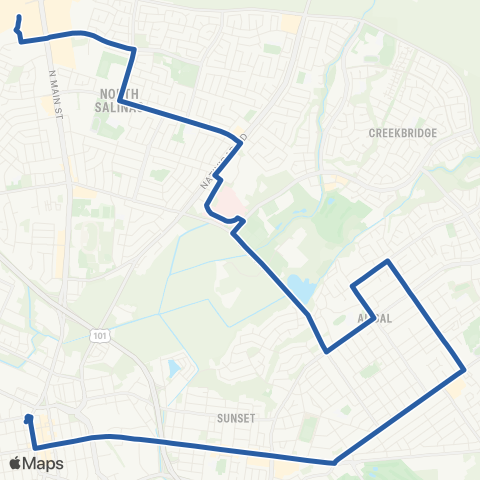 Monterey-Salinas Transit Salinas - Alisal - Northridge map