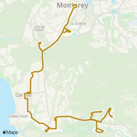 Monterey-Salinas Transit Monterey - Pacific Meadows map
