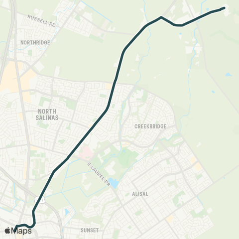 Monterey-Salinas Transit Salinas - Rancho Cielo map