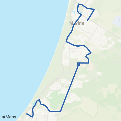 Monterey-Salinas Transit Sand City - Marina via Gen Jim Moore map