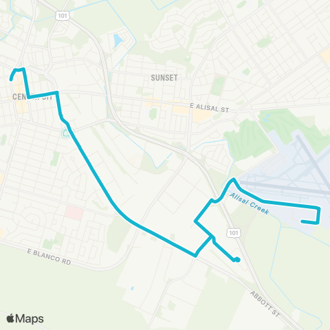 Monterey-Salinas Transit Salinas - Airport Business Center map