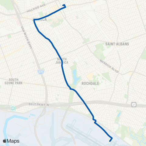 MTA Queens Jamaica - Sutphin Blvd - JFK Cargo Area map