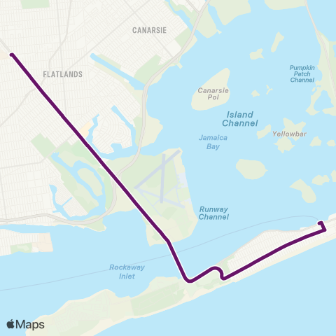MTA Queens Rockaway Park - Midwood / Brooklyn Coll. map