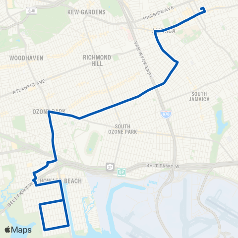 MTA Queens Jamaica - Howard Beach map