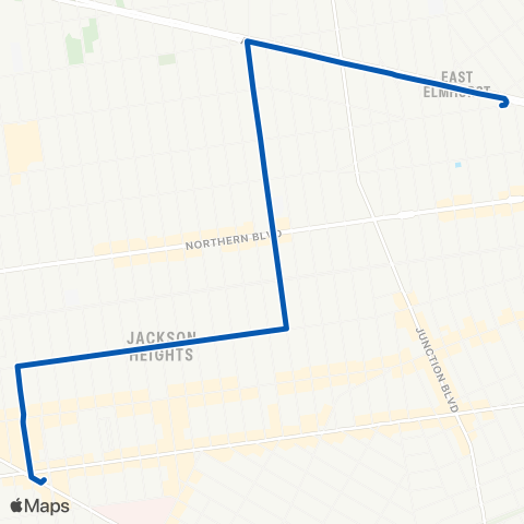 MTA Queens East Elmhurst - Jackson Heights map