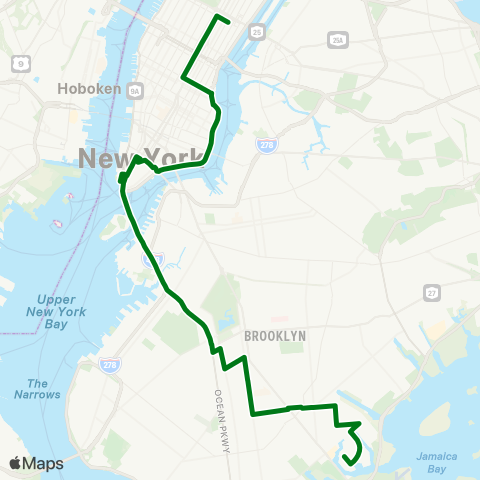 MTA Express Mill Basin - Downtown / Midtown map