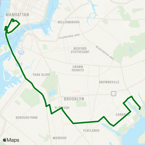 MTA Express Canarsie / Spring Creek - Dtwn / Midtown map