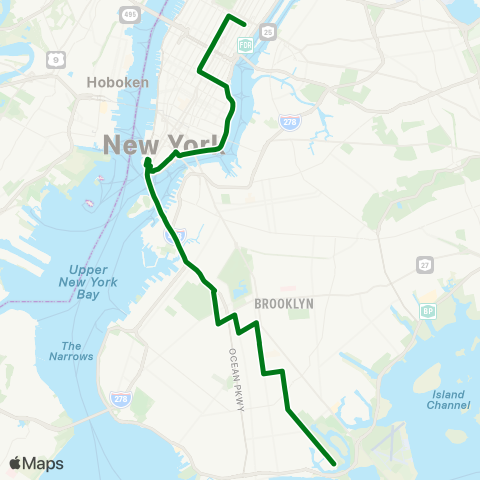 MTA Express Gerritsen Beach - Downtown / Midtown map