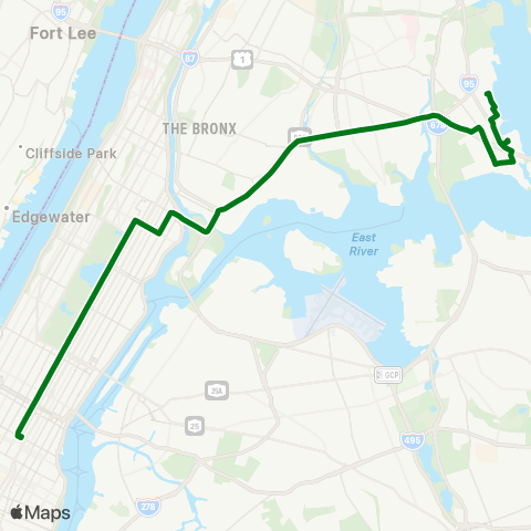 MTA Express Throgs Neck - Midtown Express map