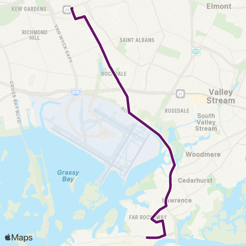 MTA Queens Far Rockaway - Jamaica Limited map