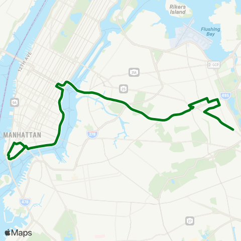 MTA Express Forest Hills - Downtown Express map