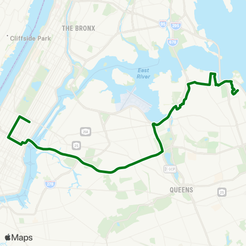 MTA Express Bay Terrace - Midtown Express map