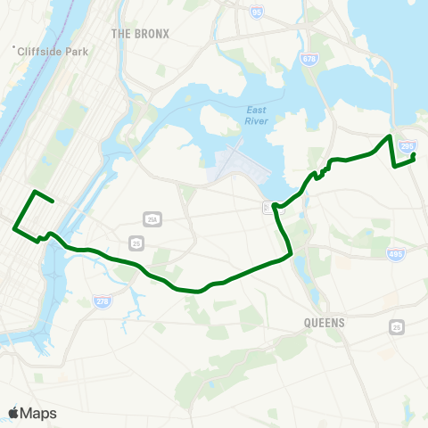 MTA Express Bay Terrace - Midtown Express map