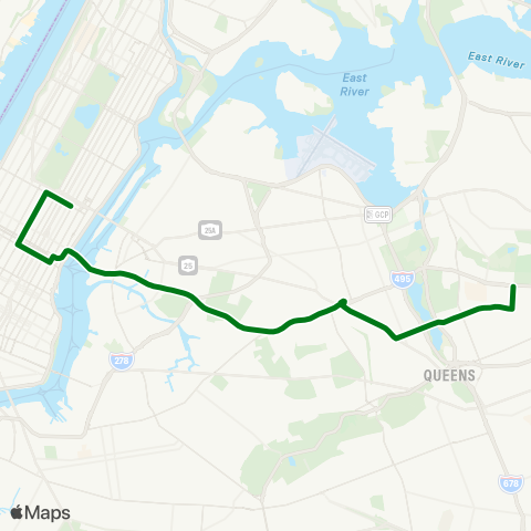 MTA Express Electchester - Midtown Express map