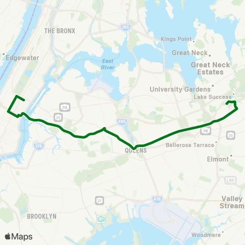 MTA Express Lake Success - Midtown Express map