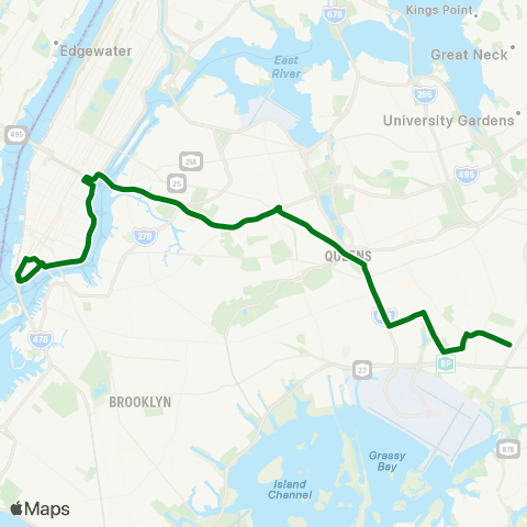 MTA Express Laurelton-Rochdale-Lower Manhattan map