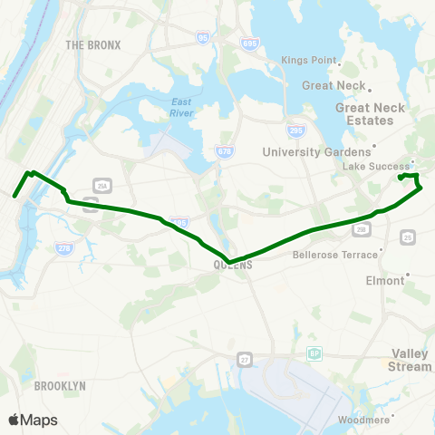 MTA Express Lake Success - Midtown Express map