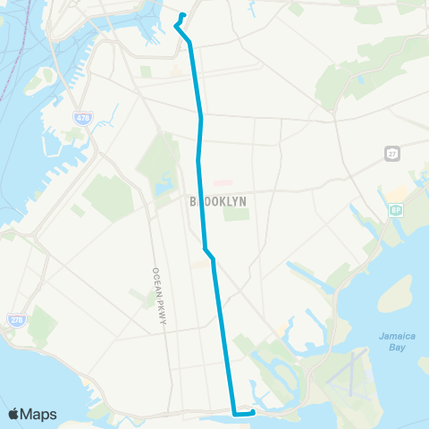 MTA Brooklyn Sheepshead Bay - Williamsburg map