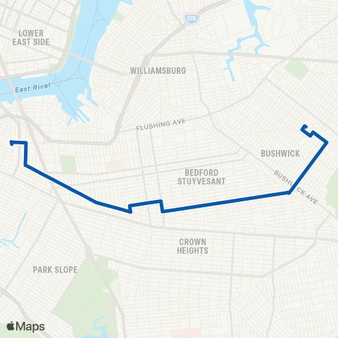 MTA Brooklyn Downtown Brooklyn - Ridgewood map