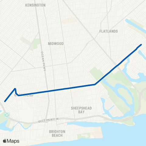 MTA Brooklyn Bensonhurst - Bergen Beach map