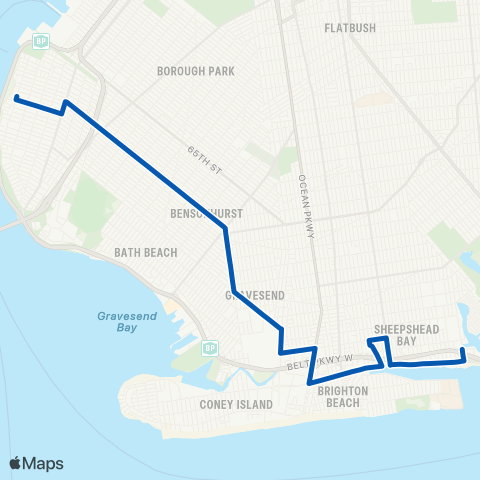 MTA Brooklyn Bay Ridge - Sheepshead Bay map