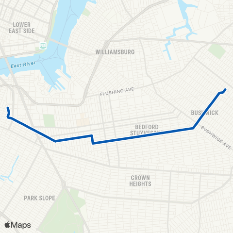 MTA Brooklyn Downtown Brooklyn - Ridgewood map