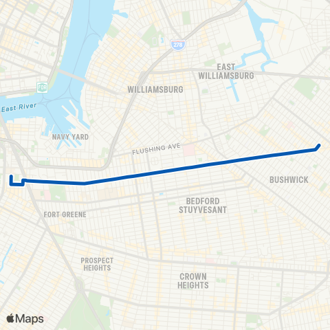 MTA Brooklyn Downtown Brooklyn - Ridgewood map