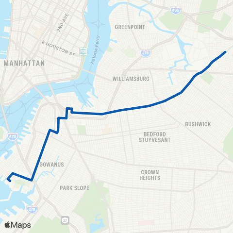 MTA Brooklyn Gowanus - Maspeth map