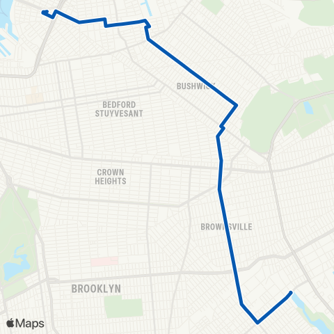 MTA Brooklyn Williamsburg - Canarsie map