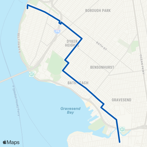 MTA Brooklyn Bay Ridge - Coney Island map